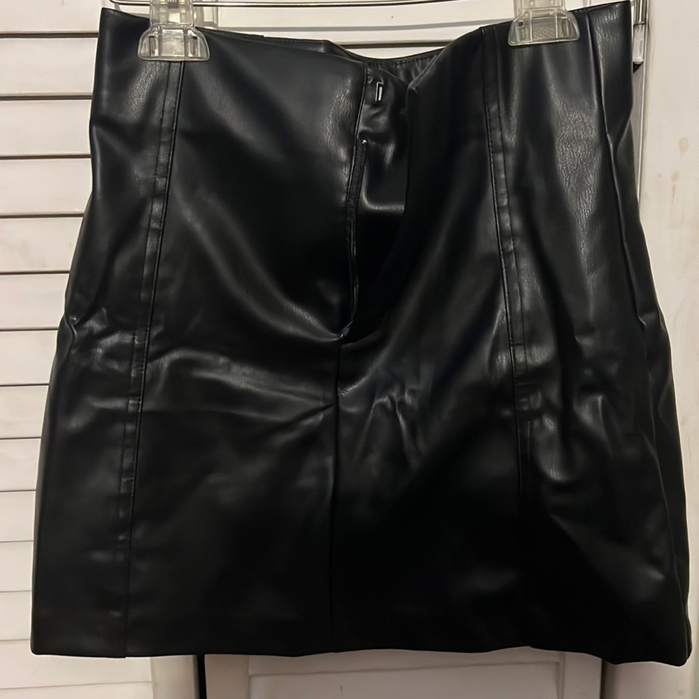 Black Pleather mini Zara skirt